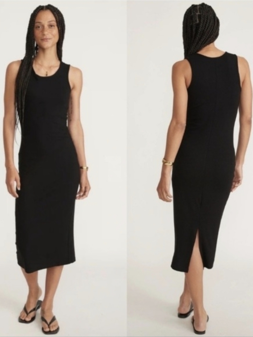 Marine Layer Women's Black Sleeveless Midi Tank Dress Size M